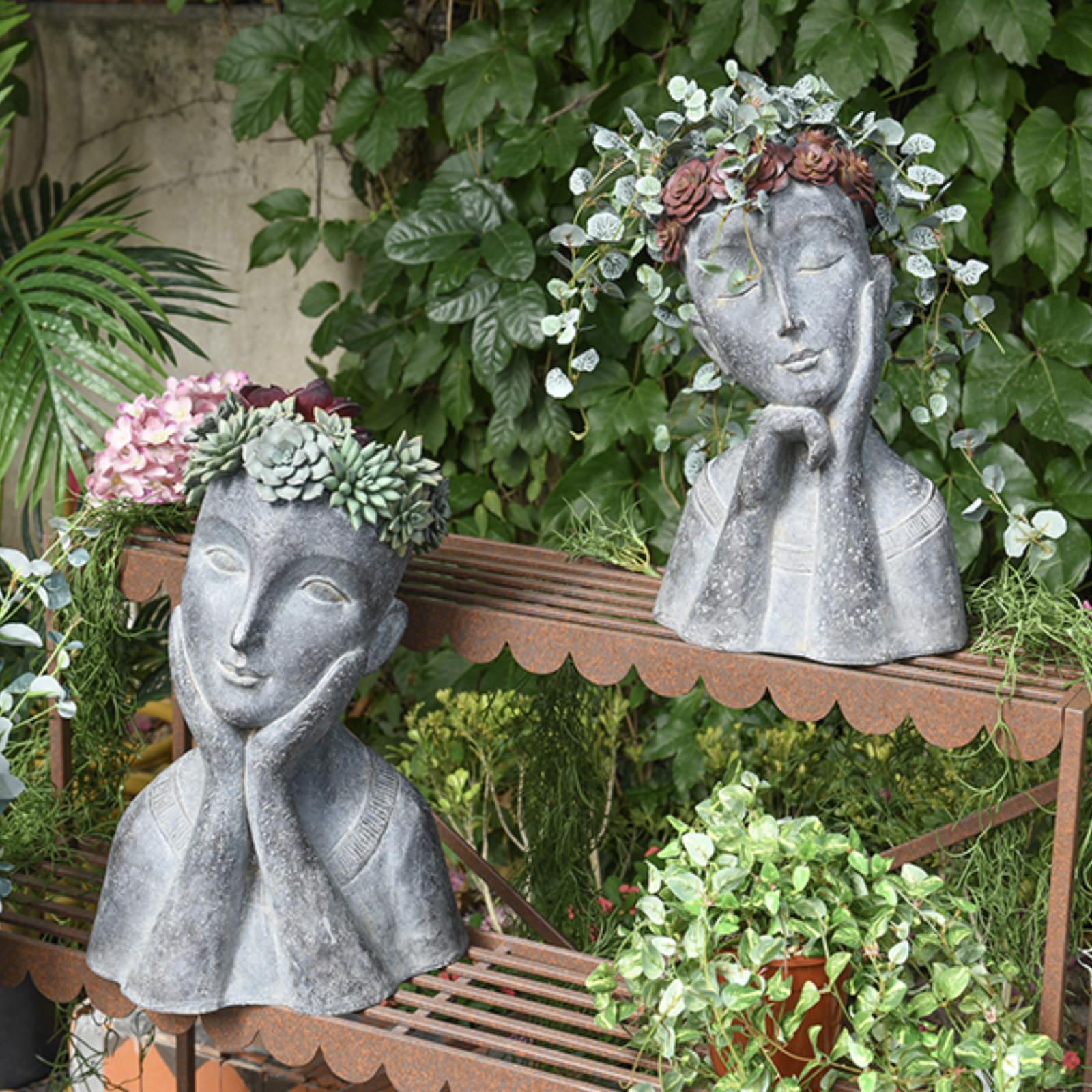 壺　置き物 Amazon.co.jp: Newman House Studio Face サボテン多肉植物プランター
